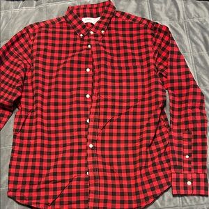 Old Navy Red and Black Checkered Button Down Shirt